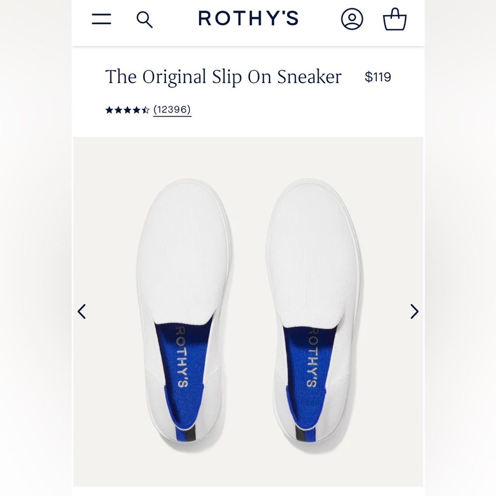Rothy’s The Original Slip On Sneaker - Bright White - Size 8